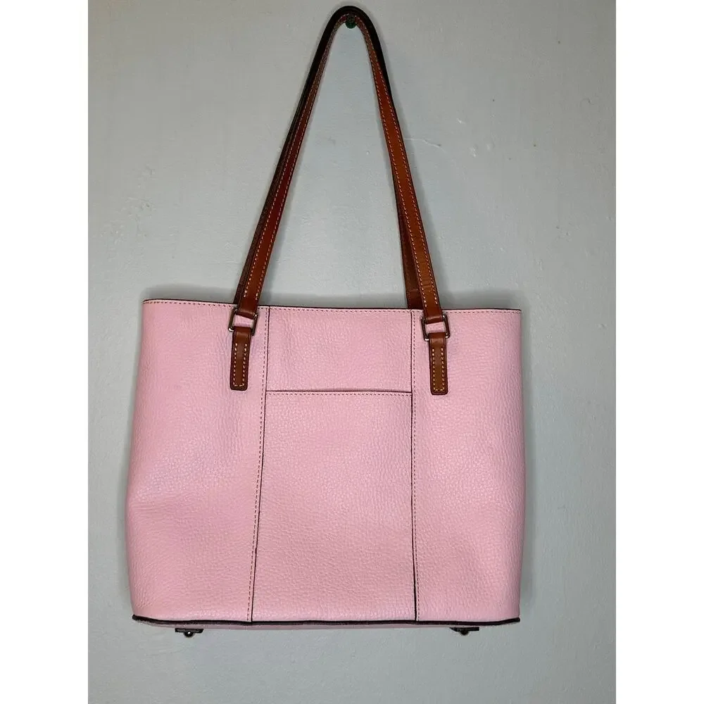DOONEY & BOURKE Pale Pink Pebbled Leather Lexington Shopper Shoulder Bag